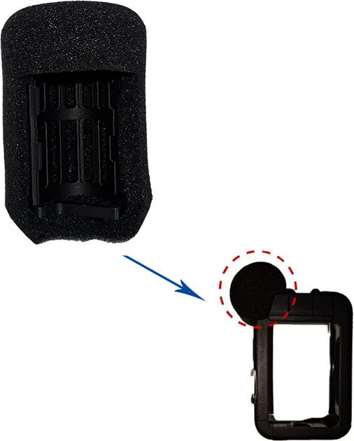 Ersatz-Schaumstoffabdeckung für GoPro Media Mod Kunststoffhalterung in Schwarz für Action-Kameras - Bild 1