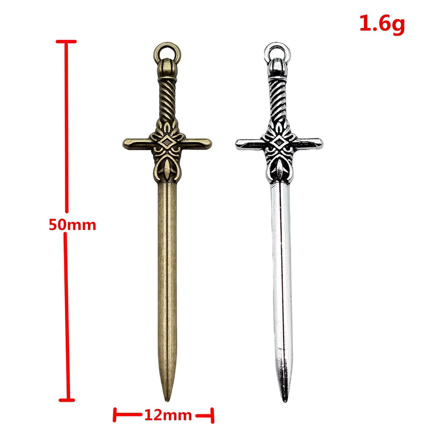 WYSIWYG Anhänger, Messing, Schwert, Pistole, Halberd, Unisex - Bild 2