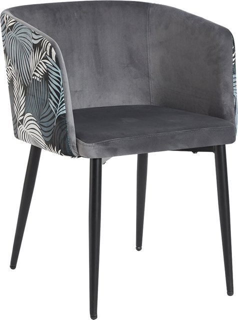 HTI-Living Stuhl Destin in Grau mit gemustertem Design im modernen Retro-Charme - Bild 1