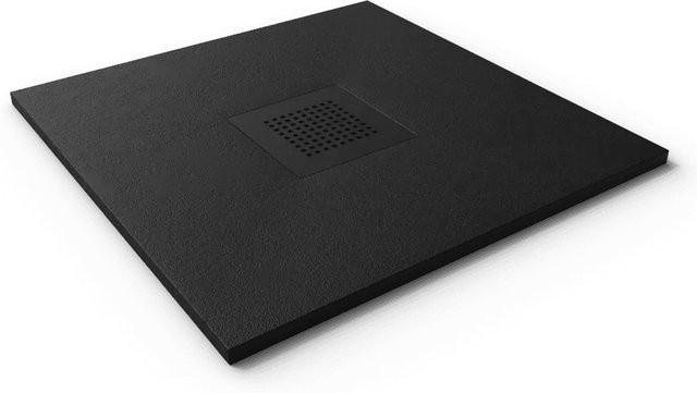 Stano Mineralguss Duschwanne Extra Flach Slate Schwarz B: 90 cm, T: 80 cm - Bild 1