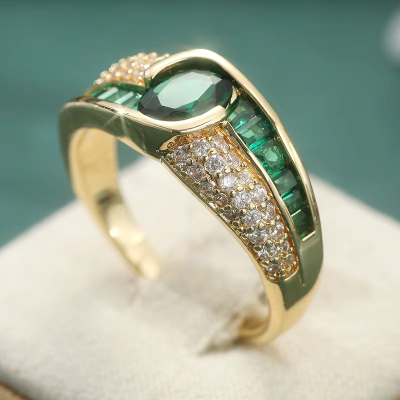 YoYo Ring, Gold, Smaragd, Damen, Vintage - Bild 3