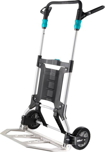 Wolfcraft Sackkarre aus Stahl und Aluminiumguss in Schwarz, Silber und Türkis mit einer Traglast von 200 kg - Bild 1