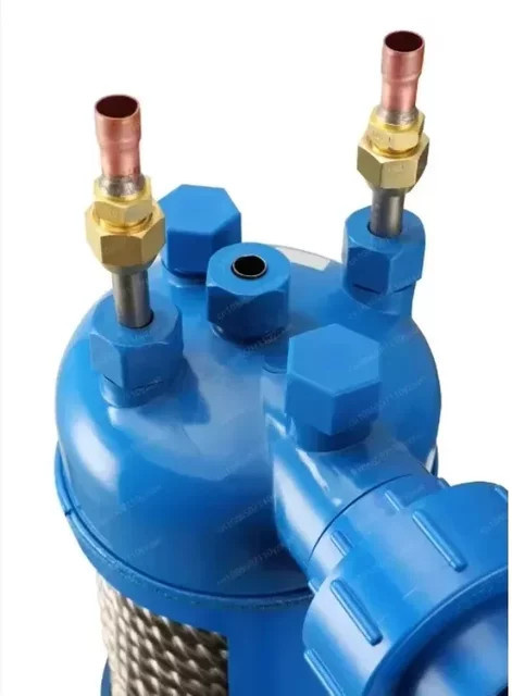 Jmz Wärmetauscher Jmz-MHTA-1.5 mit Titanrohr und blauem PVC-Gehäuse für Schwimmbad-Wärmepumpen und Aquarium-Kühler, Anschluss 1 1/2 Zoll Hose Tail - Bild 1