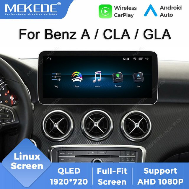 MEKEDE Carplay Wireless Android Auto Autoradio mit 10,25 Zoll HD Touchscreen für Mercedes-Benz A, CLA, GLA und G-Klasse (W176, W118, C117, W463) in Schwarz - Bild 1