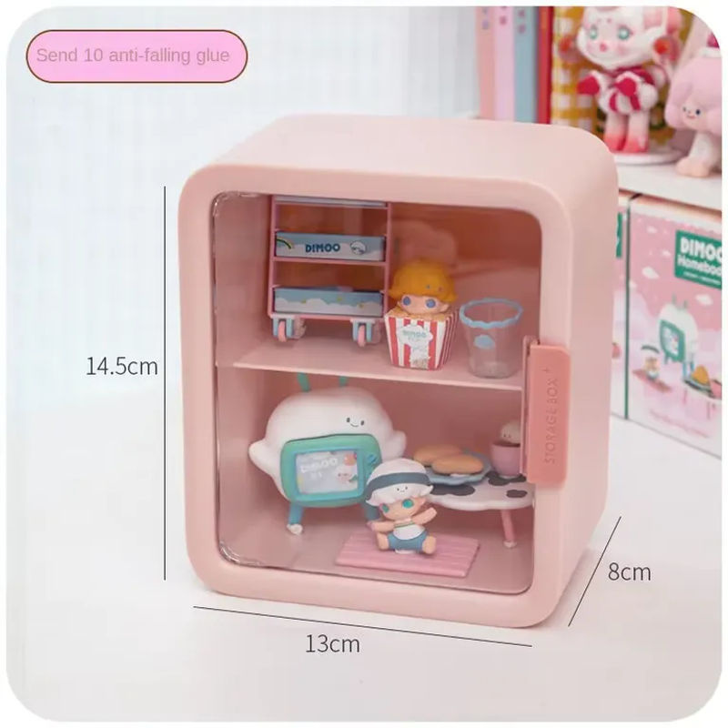 Transparente Blind Box Aufbewahrungsbox aus Kunststoff in Pink als handgefertigte Vitrine und Staubschutzständer für Ornamente - Bild 3