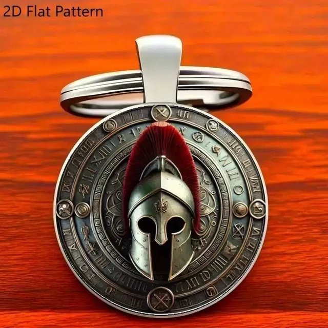 diffone Schlüsselanhänger Viking 2D Flat Warrior Helm, Herren - Bild 1