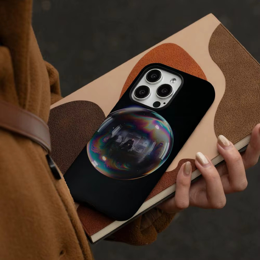 M-Marracash Handyhülle für iPhone 12 bis 17 Pro Max Plus, glänzende HD-Doppelschicht-Flüssighartschale in Schwarz oder Weiß - Bild 2