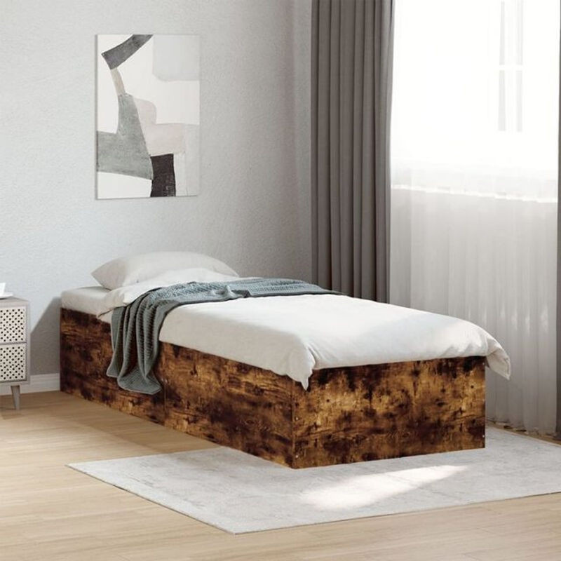 Modernes Einzelbett aus Holzwerkstoff von vidaxl in Braun, B/T/H: 100 x 200 cm - Bild 1