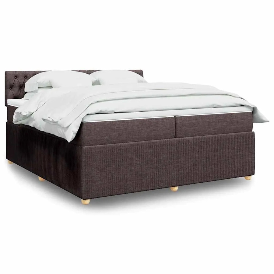 vidaXL Boxspringbett mit Matratze Dunkelbraun B/T: 200 x 200 cm mit USB-Anschluss und Unterbettbeleuchtung - Bild 2