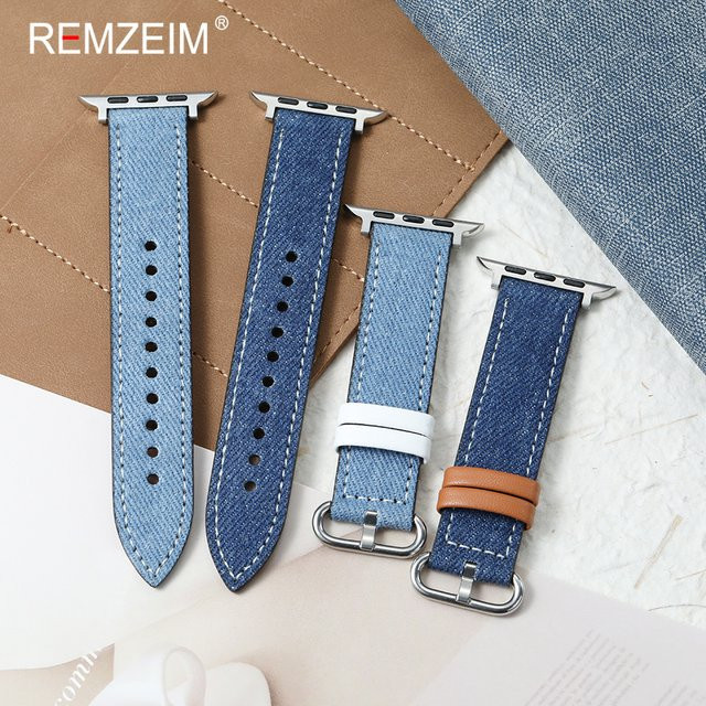 REMZEIM Uhrenarmband Leder, Denimblau, Damen - Bild 1