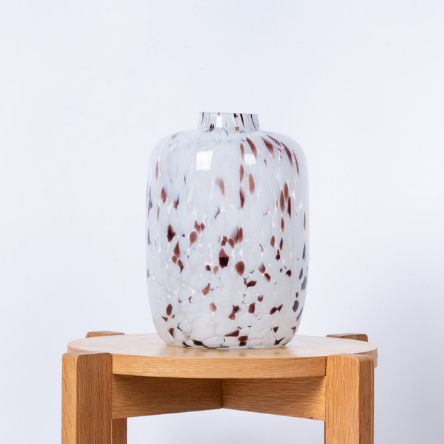 Moderne Glas Vase von BLUME2000 gepunktet in Transparent, Höhe: 26,0 cm, Breite: 18,0 cm, Tiefe: 18,0 cm - Bild 1