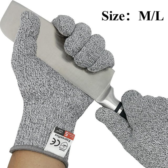 Schnittfeste Handschuhe aus HPPE in Grau, Güteklasse 5, Größe M - Bild 1