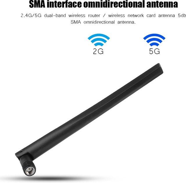 VBESTLIFE 3er-Set Omnidirektionale High-Gain WiFi Antennen mit SMA-Stecker für 2,4G/5G Dual-Band Wireless Router, Schwarz - Bild 1