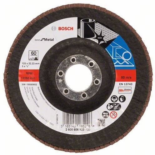 Bosch Fächerschleifscheibe X571 für Metall, Durchmesser: 125 mm, Farbe: Braun - Bild 1
