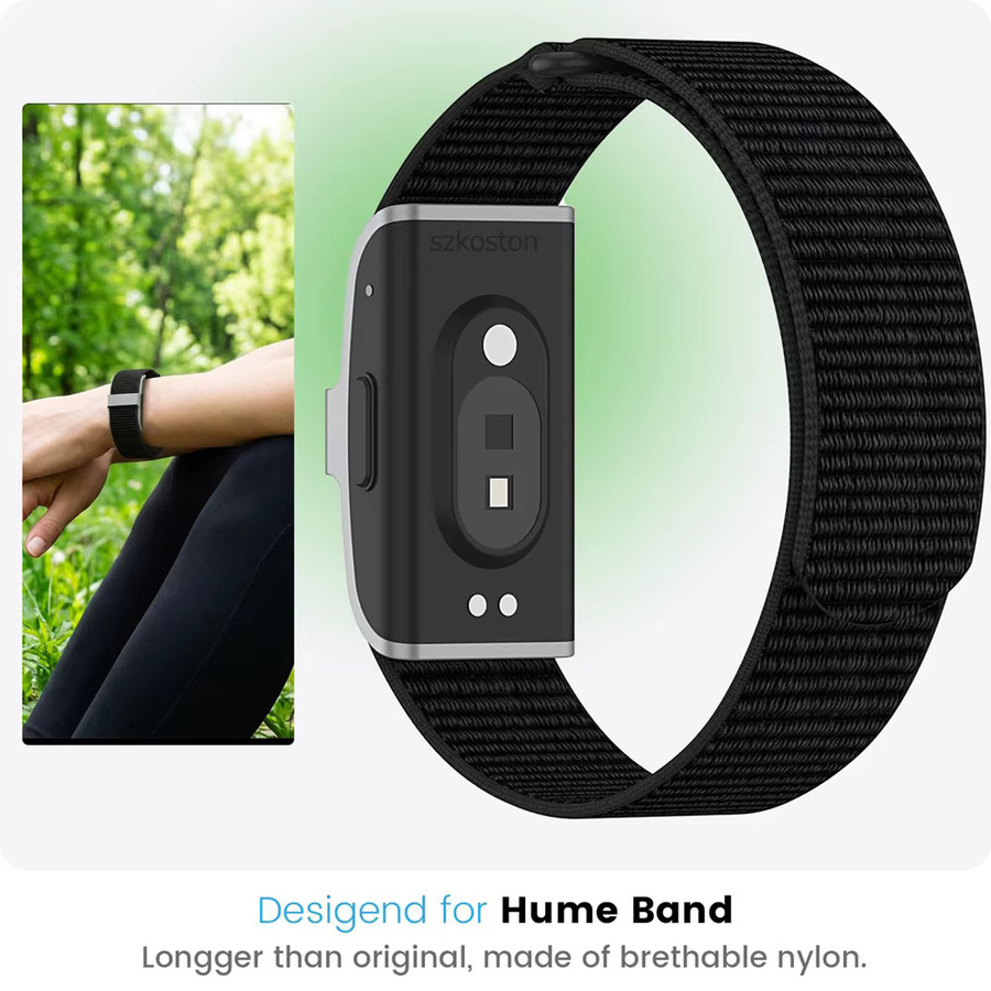 Konouyouko Ersatz-Sport-Nylonband für Hume-Armband, weiches und atmungsaktives Handgelenk- und Bizepsband in Schwarz - Bild 5