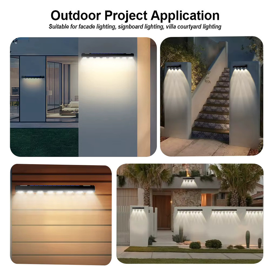 8er Set Solar LED Zaunleuchten warmweiß wasserdicht für Garten und Terrasse - Bild 6