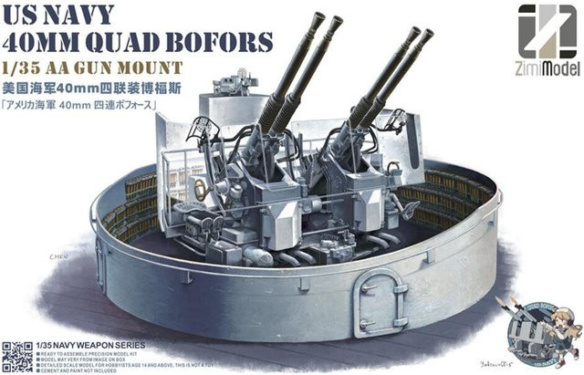 Zimi Model US Navy 40mm Quadruple Bofors, Fahrzeug, ab 14 Jahren - Bild 1