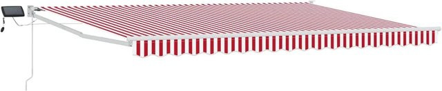 vidaXL Manuelle Gelenkarmmarkise mit LED-Beleuchtung in Rot und Weiß, B: 4 m, T: 3 m - Bild 1
