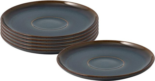 Villeroy & Boch Crafted Kaffeeuntertassen Denim Blau, 6er Set, Durchmesser: 14,9 cm - Bild 1