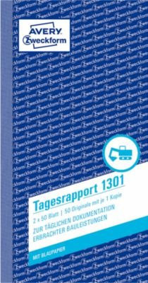 Avery Zweckform Tagesrapport Nr. 1301 Bauformular in Weiß und Gelb - Bild 1