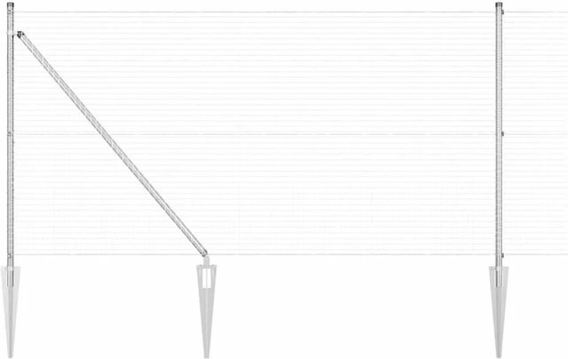 vidaXL Zaunpfosten aus Stahl in Silber, quadratisch, Höhe: 1 m, Breite: 2,5 cm, Tiefe: 2,5 cm - Bild 1