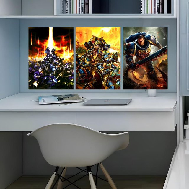 Beast Kingdom Game B-WarhaMmerES Poster, abstrakte Illustration als moderne Wandkunst in Weiss und Multicolour - Bild 1