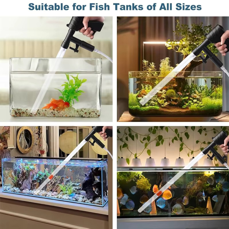 Findixpet Aquarium-Wasserwechselpumpe mit Drucksiphon und Glasschaber zur Kiesreinigung und Wasserflussregulierung - Bild 5