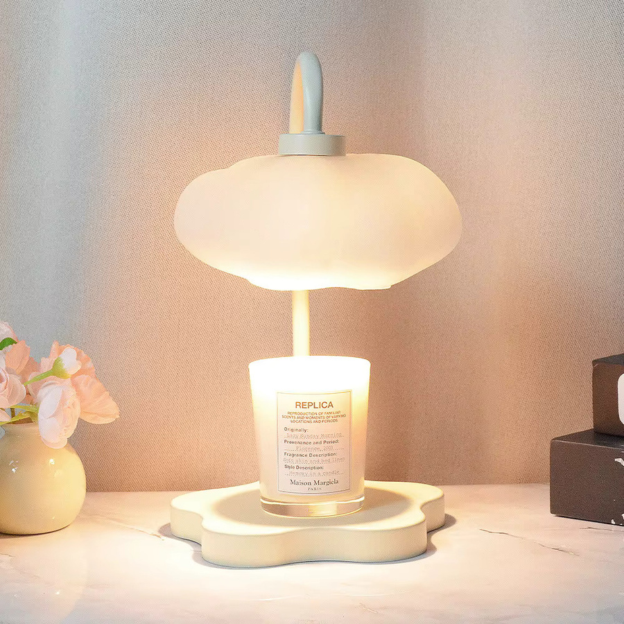 Claeted Wolkenförmige Wachsschmelzlampe mit Timer in Weiß, Elektrischer Kerzenwärmer und Aromatherapie-Nachtlicht für den Schreibtisch - Bild 2