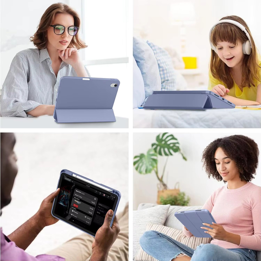 Magnetisches Flip Smart Cover Stiftetui für iPad Air 11 M3 (2025) / M2 (2024) und iPad Air 5. Generation (2022) / 4. Generation (2020) 10,9 Zoll von tzion in Grau oder Blau - Bild 4