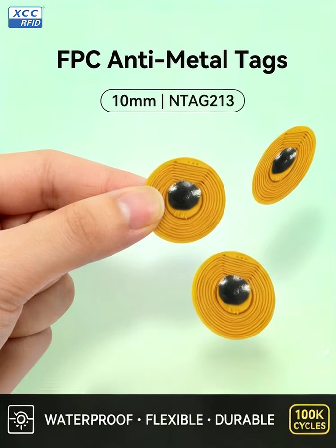 HENNCER NTAG213 FPC NFC-Tag 13,56MHz Programmierbar für Asset-Tracking zur Artikelidentifikation, 10mm - Bild 3