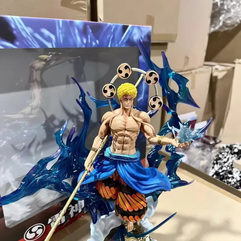 Bandai Anime One Piece Enel Donnergott Leuchtende Doppelkopf-Skulptur Actionfigur Statue als Desktop-Dekoration und Geschenk für Kinder - Bild 4