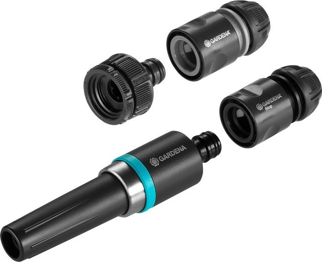 Gardena EcoLine Grundausstattung mit Reinigungsspritze, Hahnverbinder, Adapter, Schlauchverbinder und Wasserstop für 1/2” – 5/8” - Bild 1