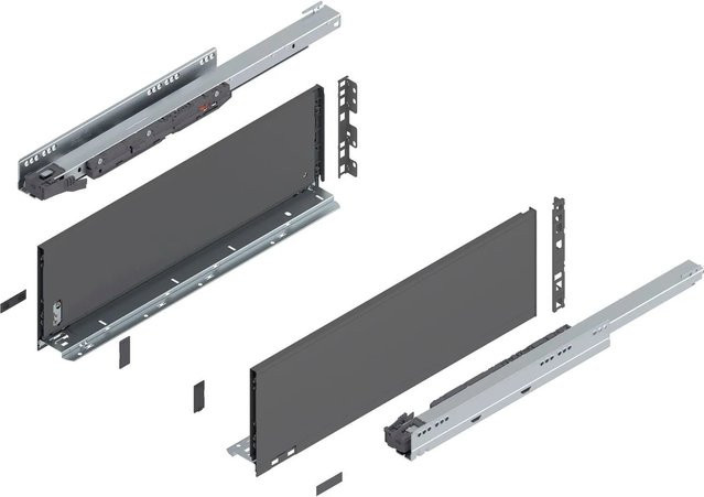 Blum Legrabox Pure Set Schubladen Auszug Tip-On Vollauszug Oriongrau 1 Paar Tiefe: 550 mm - Bild 1