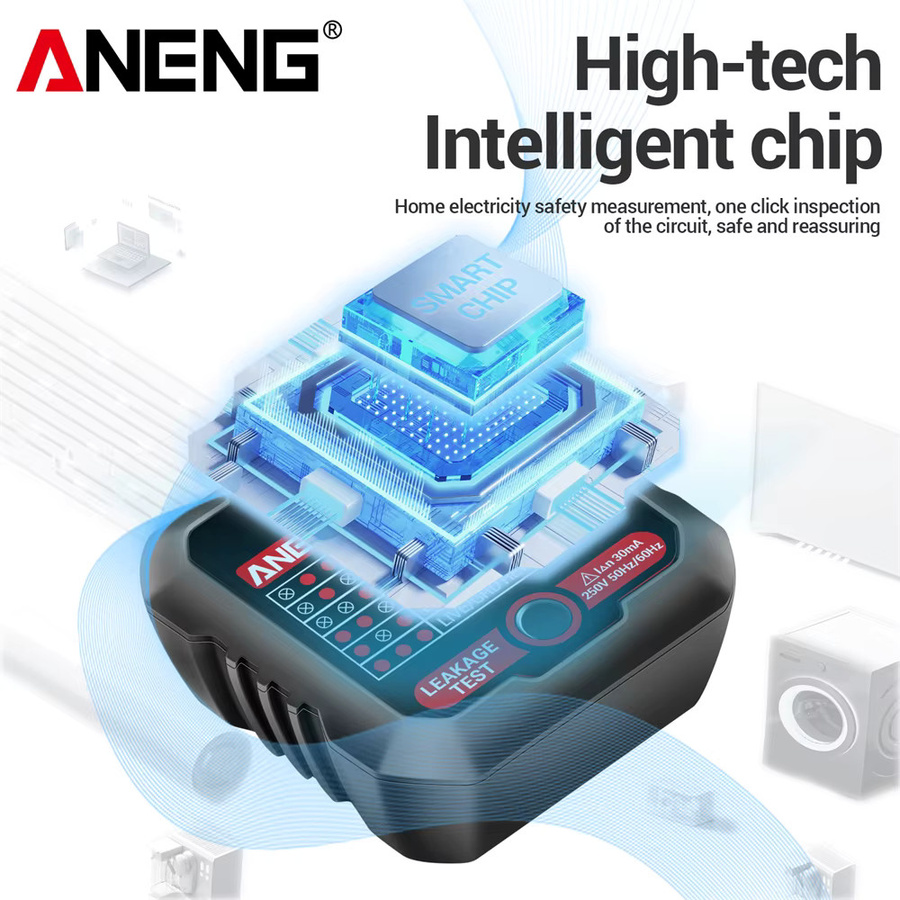 ANENG AC27 Intelligenter Spannungs-Steckdosentester für Erdungs-, Null-, Polaritäts- und Phasenprüfung mit EU/US-Stecker - Bild 4