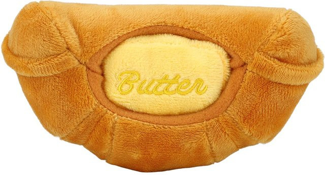 CosyHome Croissant Plüsch Hundespielzeug, mit Quietscher, yellow - Bild 1