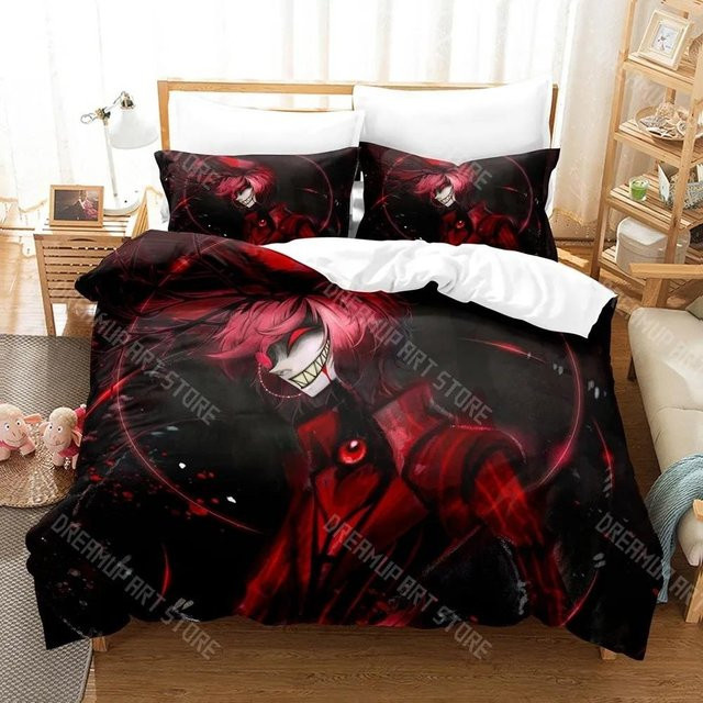Hazbin Hotel Bettwäsche Set Lodestar Design in Rot, Microfaser, B/H: 200 x 200 cm - Bild 1