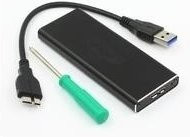 CoreParts mSATA SSD Speichergehäuse mit USB 3.0 und USB-C Anschluss in Schwarz (MSACSC/USB3.0) - Bild 1