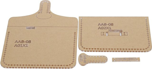 GoolRC 4 Stück Acryl Vorlagen für Kartenetui und Geldbörse DIY Ledermuster Brieftasche Form Handwerk Werkzeuge in Beige und Transparent - Bild 1