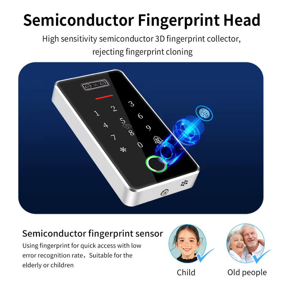 LUCKING DOOR TTLock Gesichtserkennung Zugangskontrolle mit RFID-Kartenleser und biometrischem Fingerabdruck-Schlossöffner, App-Türzugangssystem, IP67 regenfest - Bild 4