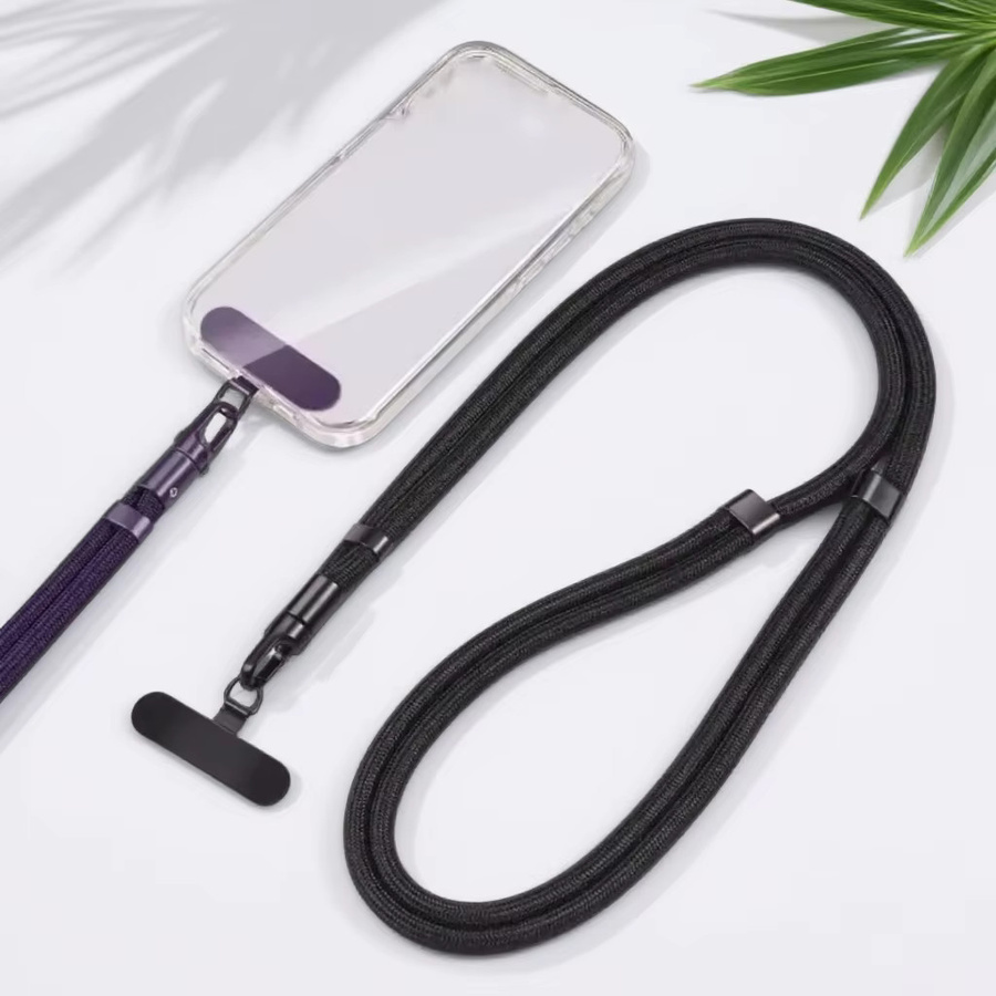 WSSHE Anti-Verlust-Lanyard für Mobiltelefone mit Webkarte, kurzem Handgelenkband und langem Umhängeband, Farben: Grün und Schwarz - Bild 2
