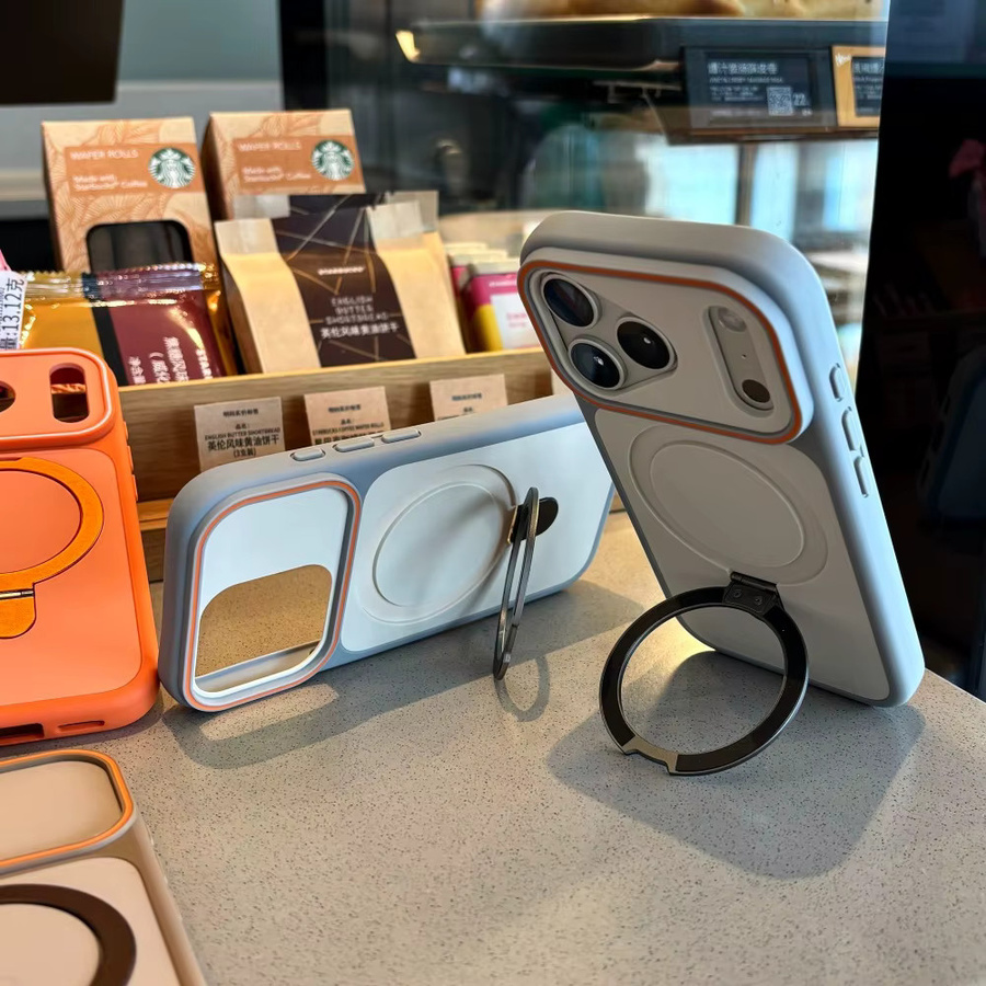 NUCWIN Magnetischer Metallringhalter für MagSafe Hüllen, Stoßfeste Abdeckung für iPhone 17 Pro Max 16 15 14 13 12, Farbe: Schwarz - Bild 3