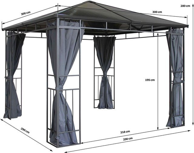 GRASEKAMP Hardtop Pavillon in Limone, B/T: 300 x 300 cm - Bild 1