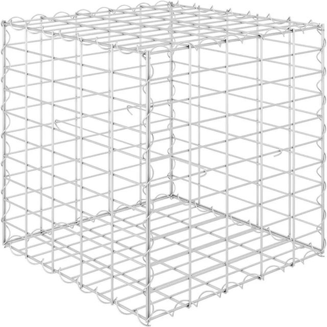Furnicato Würfel-Gabionen-Hochbeet aus Stahldraht in Silber, B/T/H: 50 x 50 x 50 cm - Bild 1