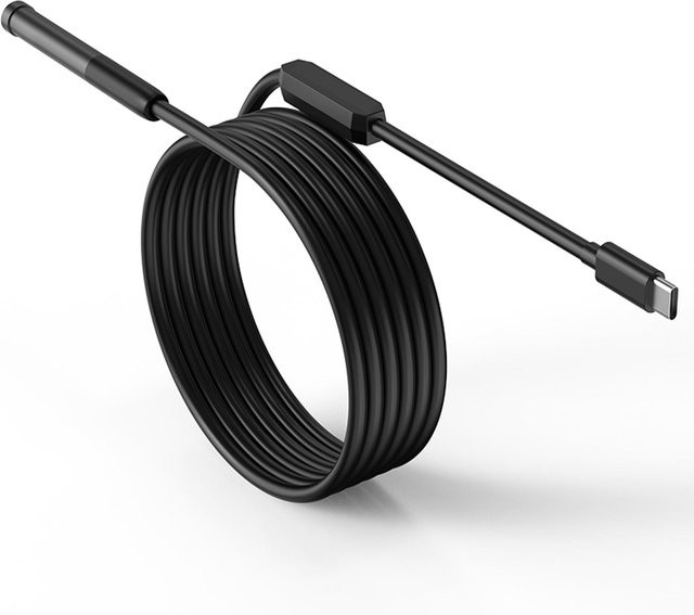 Honor Electronics TypeC Endoskop-Inspektion mit Single Lens und verstellbaren LED-Leuchten, IP67 wasserdicht, Schwarz, Durchmesser: 7,9 mm - Bild 1