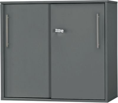 Schäfer Shop Select Start Off Anstell- und Aufsatz-Schiebetürenschrank in Tischhöhe, abschließbar, Graphit/Anthrazit, B 80,0 cm, T 42,0 cm, H 72,6 cm - Bild 1