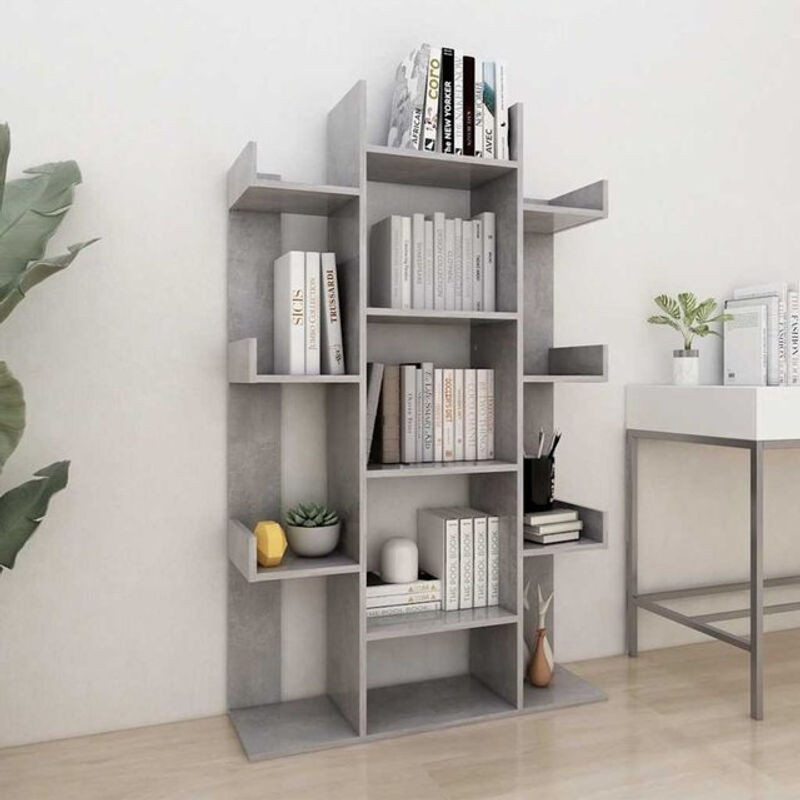 Bücherregal vidaxl in Grau aus Holzwerkstoff, Modern, B/T/H: 86 x 25,5 x 140 cm - Bild 1