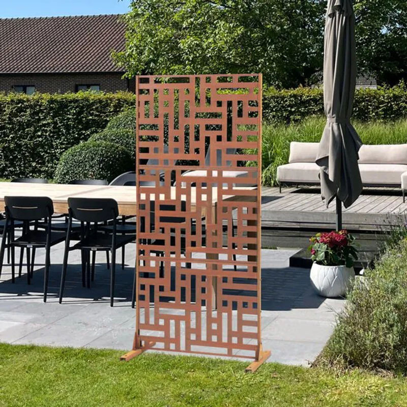 Casa.pro Trennwand Bernalda aus Metall in Edelrost-Optik, modern und geometrisch, B/H: 180 x 90 cm - Bild 1