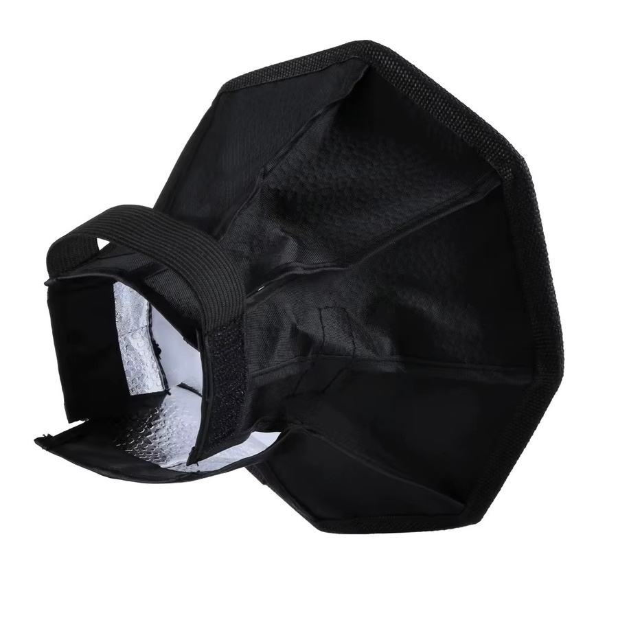 PULUZ Universal-Blitzlicht-Diffusor in Schwarz, faltbare achteckige Softbox für Canon, Nikon, Sony und Olympus, Durchmesser: 20 cm - Bild 3