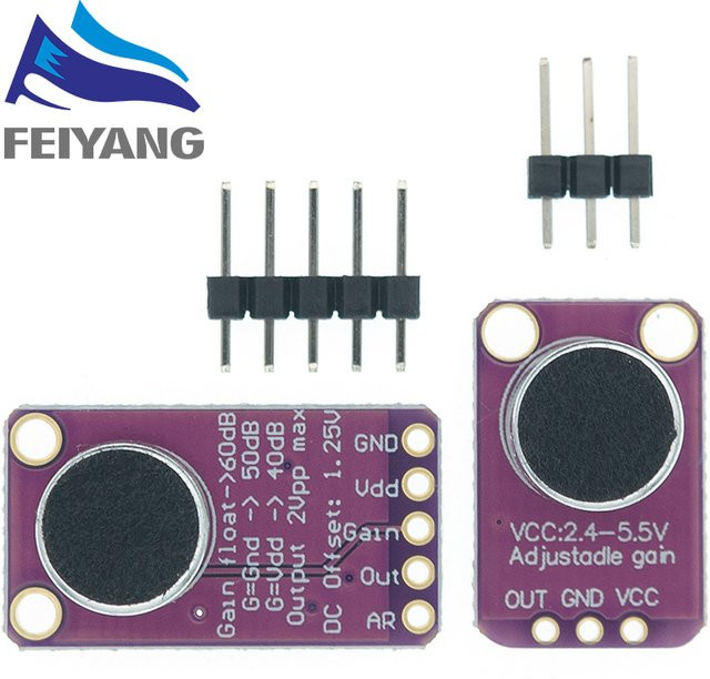 SAMIROB MAX9814 Mikrofon AGC Verstärkerplatine mit Auto Gain Control für Arduino in Purple - Bild 1