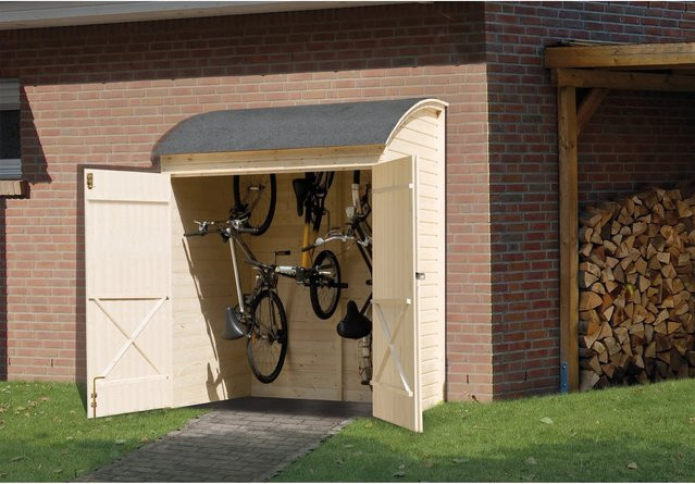 Weka Fahrradgarage Mehrzweckbox aus Nadelholz in Grau mit Doppeltür und Bitumendach B: 223 cm, H: 164 cm, T: 134 cm - Bild 1